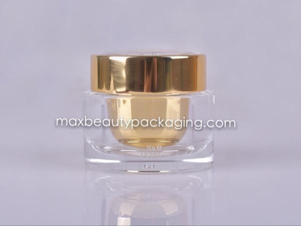 top quality PMMA cream jar 15g 30g 50g plastic acrylic cream jar UV coating acrylic cream jar cosmetic packaging