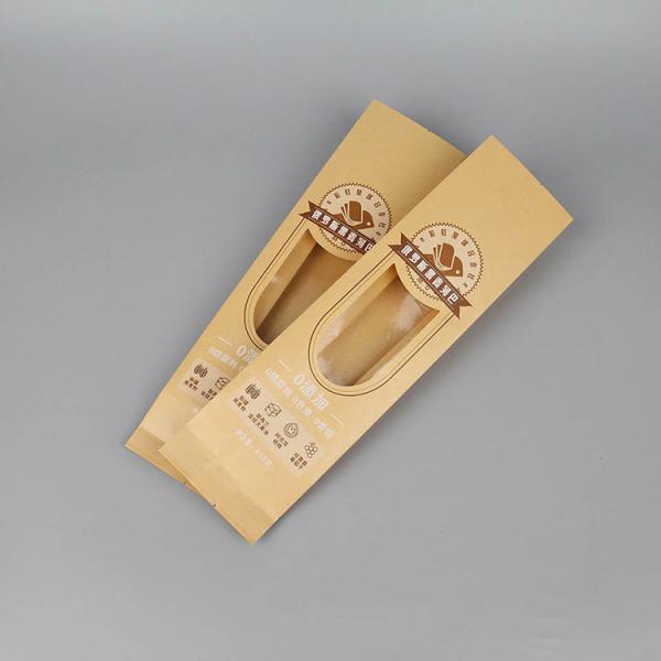 32x21x10 Printed Kraft Loaf Packing Bread Bags Bread Packaging Paper Bags With Window