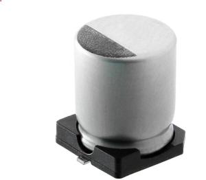 10uf 16vのコンデンサーSMDの利用できるアルミニウム電気分解コンデンサー5x5.4の破片のサンプル