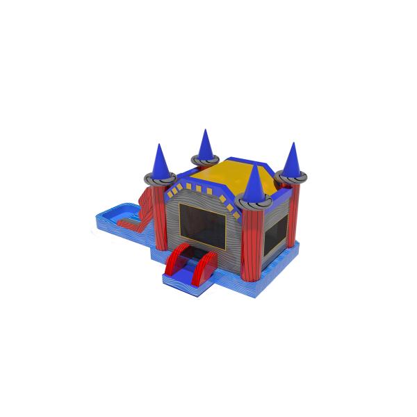 Inflatable Marble Wall Effect Bounce House With Slide and pool