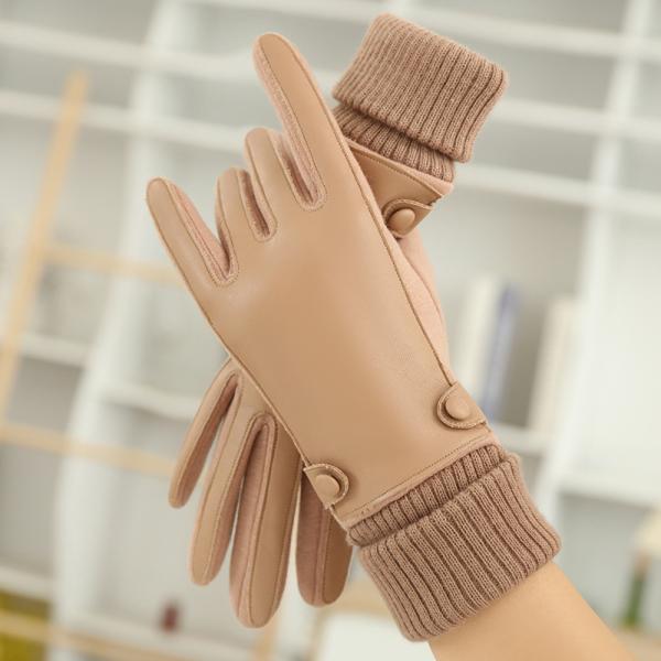 Women Pu Racing Riding Winter Motorcycle Gloves 22x16cm For Outdoor Sports
