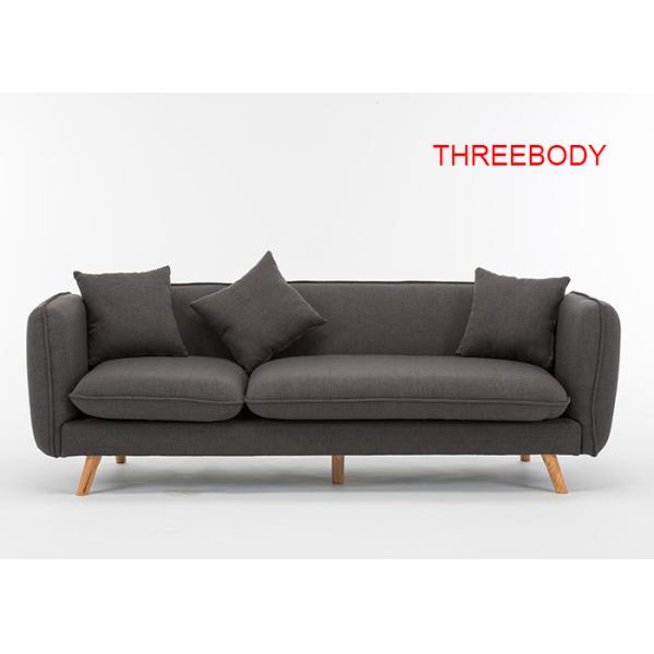 3 Seat Contemporary Bedroom Furniture Recliner Dark Grey Fabric Sofa