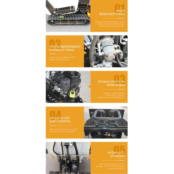 Mini descargador autocargador Ce Cargador de rastreador certificado de jardín Gasolina Cargador pequeño 300kg