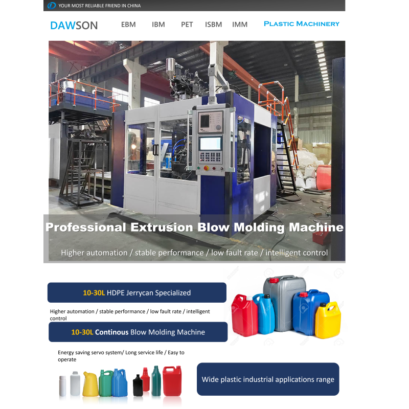 Hydraulic servo motor extrusion blow molding machine producing 20 liters HDPE plastic jerrycan oil bottle single station
