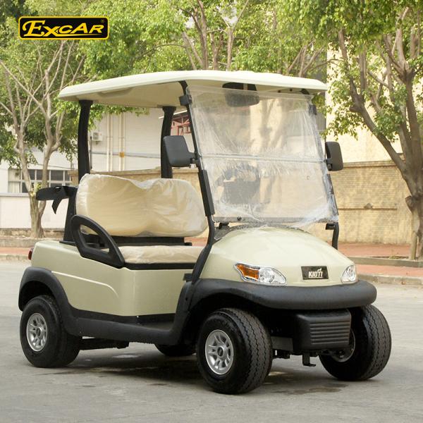 Beige 2 Passenger Electric Club Car Golf Cars 48v Trojan Battery