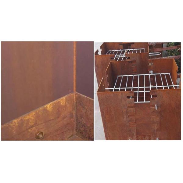 Decorative Square Corten Steel Fire Pit And Grill