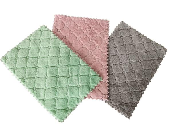 Prato absorvente de pano da cozinha de Coral Velvet Dishtowels Oil Washable de panos de prato