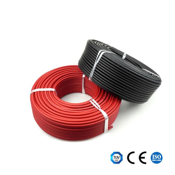 100m par petit pain XLPO a étamé le fil solaire de cuivre de panneau solaire du câble 4mm2 de C.C picovolte