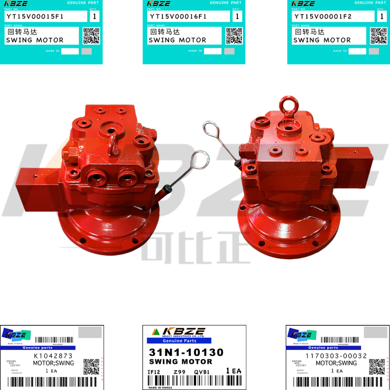 KBZE 31N1-10130 K1042873 170303-00032 DOOSAN DAEWOO SMALL EXCAVATOR JMF43 SG025 SWING MOTOR YT15V00015F1 YT15V00016F1 YT15V00001F2 YT15V00005F2 6H 15T R75 R80 DH75 DH80 DX80 SK75 SK80