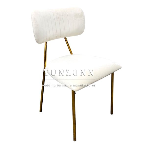 Luxury Dining Chair with Gold Metal Legs Soft Back Upholstered in Velvet Fabric for Hotels Coffee Shops Weddings Outdoor Use