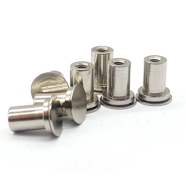 High Precision Hollow CNC Turning Parts Flat Head Rivet Nut Anodized Surface