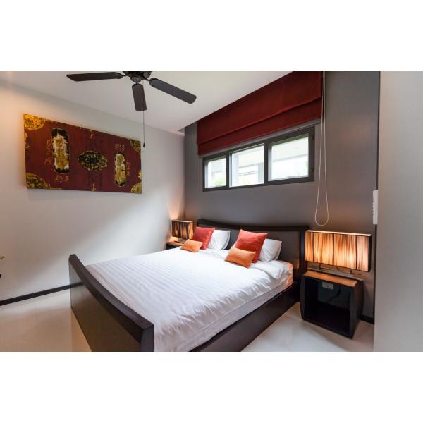 Chinese style design Ash wooden Furniture Hotel Bedroom set in King bed and Reading desk