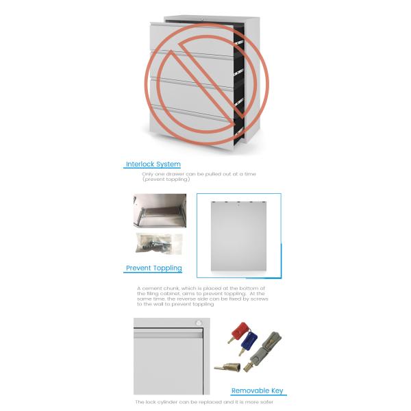 Картотеки металла офиса боковые 4 шкафа хранения ящика больших