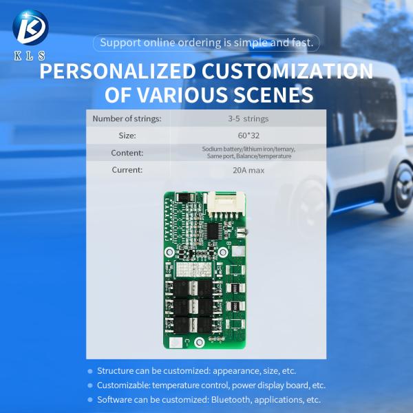 KLS Balance BMS: Fabrique en gros 3S - 5S LiFePO4 avec 10A - 20A NTC - carte de protection de la batterie
