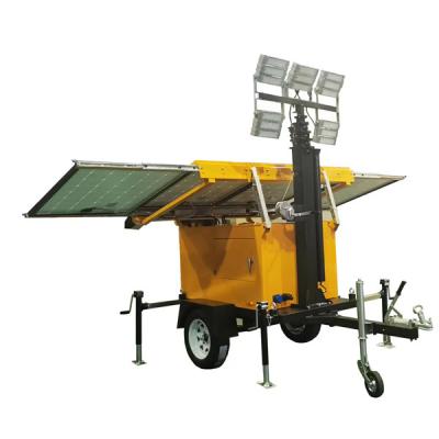 Torre de iluminação solar móvel confiável com luzes LED de 4*150W