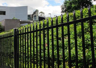 Black 2.4m Wrought Iron Fence Panel Steel Metal Picket Ornamental