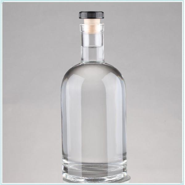 Clear Empty Hot Stamping Super Flint Glass Liquor Bottles with Cork 75cl Capacity 750ml
