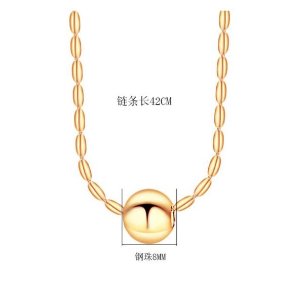 Steel Ball Pendant Necklace Fashion Jewellery Stainless Steel Jewelry Gold Plating Necklace
