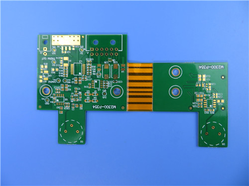 4 Layer Rigid-Flex PCB Built On 1.6mm FR4 and 0.2mm Polyimide