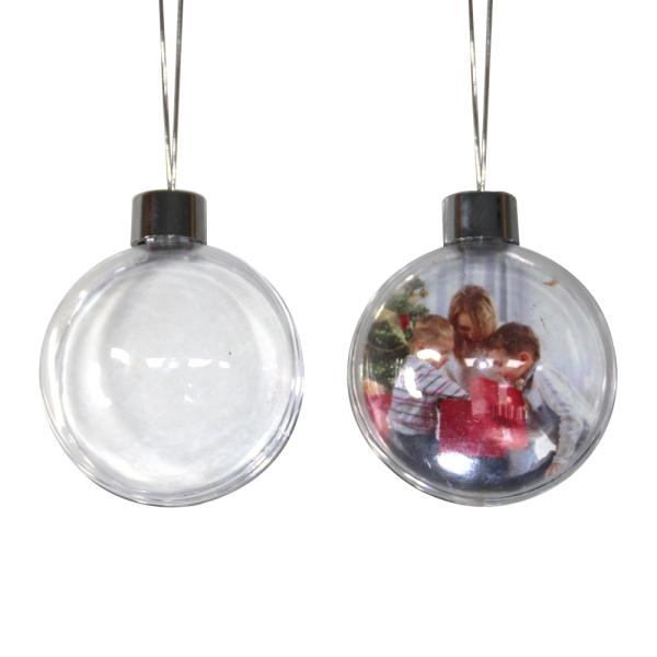 High Clear Plastic 9cm Large Blank Round Sublimation Christmas Ball Hanging Ornament