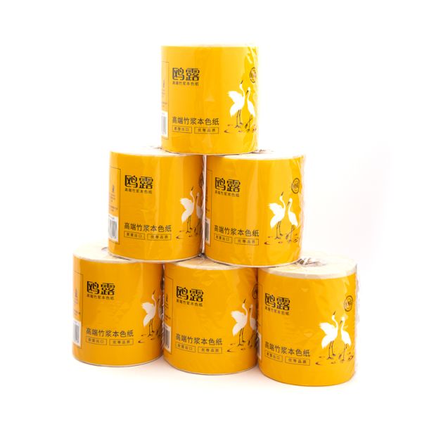 Natural Bamboo Pulp Toilet Brown Color Tissue Paper