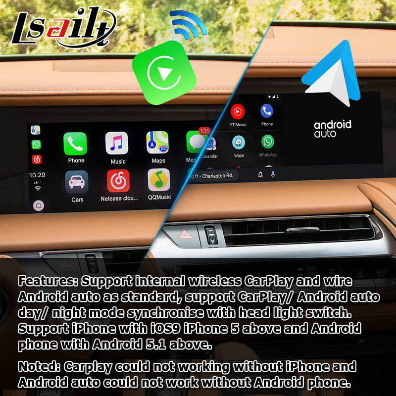 Игра carplay видео- интерфейса коробки навигации Lexus LC500 LC500h GPS беспроводная и андроида автоматическая youtube Google