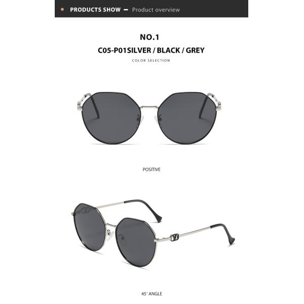 Adaptable robusto de las muchachas de las gafas de sol de la forma del polígono del marco metálico