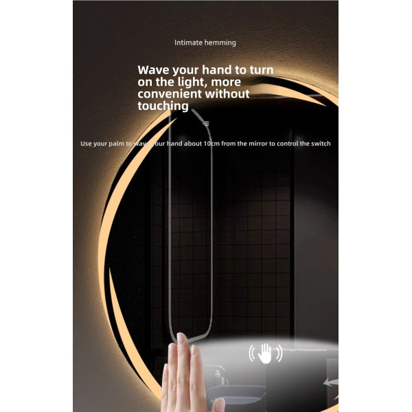 Alien Smart Tornado LED Light-Up Wall-Mounted Makeup Mirror Touch Switch Modern Design for Bathroom Use Hotels Apartments