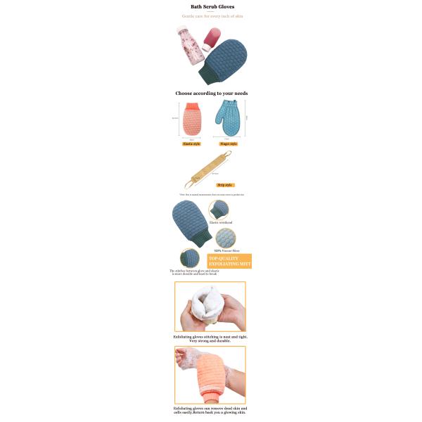 Deep Cleaning Custom Logo Exfoliating Gloves for Dead Leather Gloves and Body Scrubbing