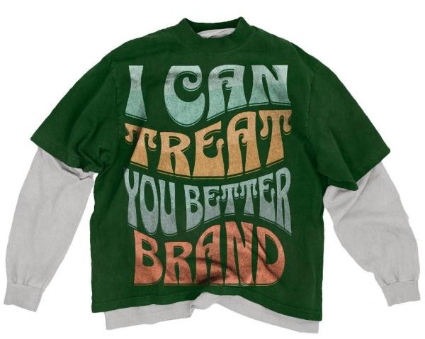 O-Neck Collar Double Layered Long Sleeve T-Shirt para Unisex Distressed Vintage Lavado