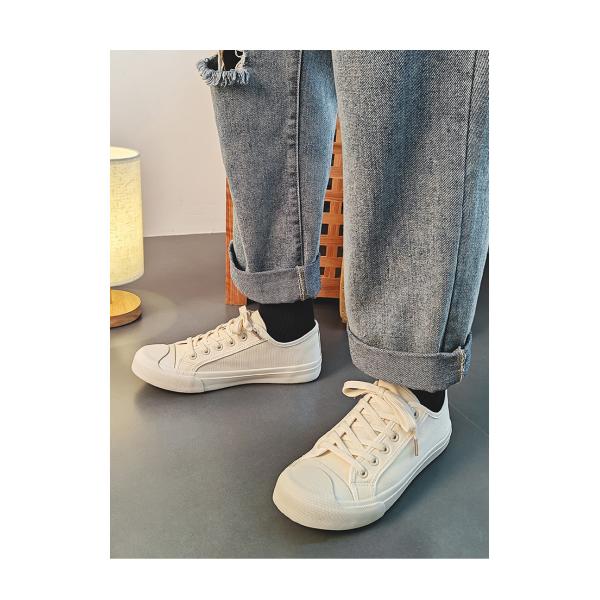 2024 Summer New Milky White Breathable Canvas Shoes Men'S Shoes All-Match White Shoes Trendy Casual Shoes Men'S Shoes