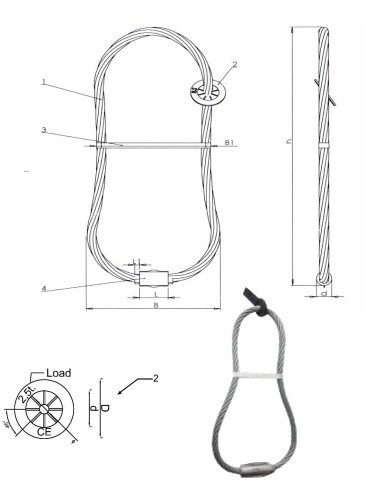 8mm Diameter Steel Wire Rope Lifting Loop For Hoisting Reinforced Concrete Element
