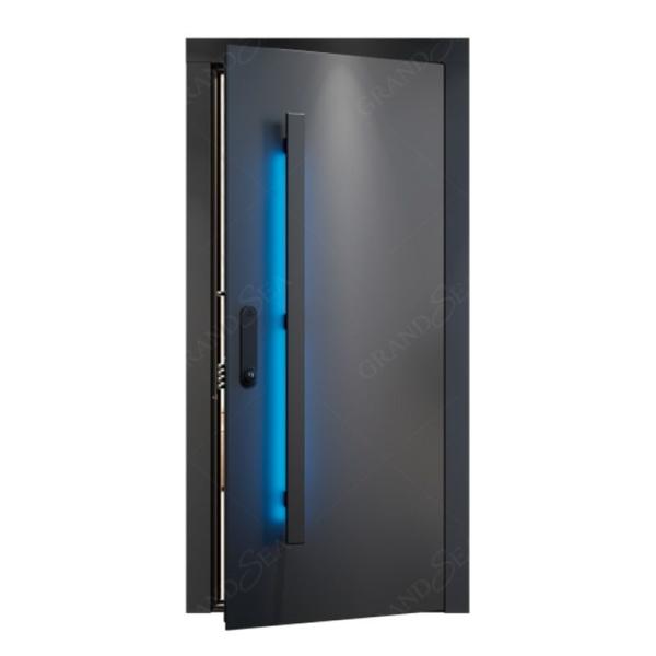 Aluminum Door Stainless Steel   Security Door with Smart Lock with Light  for House