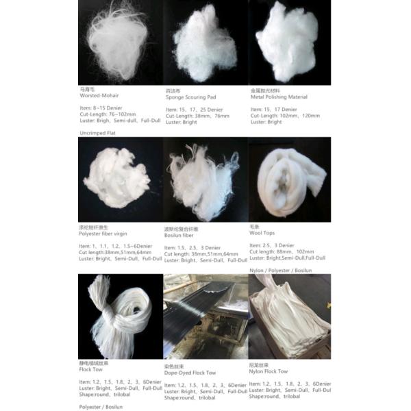 Virgin Nylon 6 fibre d'accompagnement 1.5D-20D 38mm-120mm pleine résistance