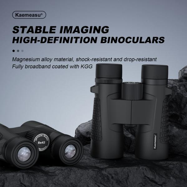 Prismáticos Kaemeasu C Model negros 10x42 HD a prueba de agua para adultos, prismáticos para observación de aves y senderismo, óptica con prisma BAK4, cuerpo de aleación de magnesio a prueba de golpes, visión clara y brillante