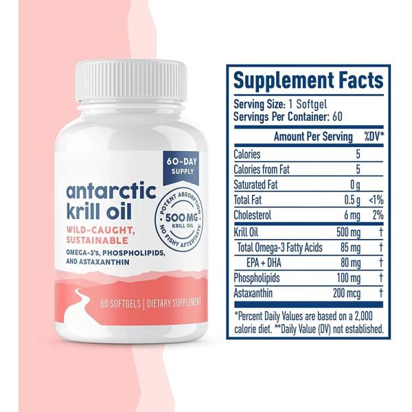 GMP Factory Supply Antarctic Krill Oil 1000mg Softgel Capsule Healthcare Supplement Omega 3 Capsules