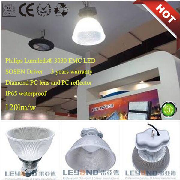 80 Watt IP44 Indoor Led Lights High Bay PC Reflector For Warehouse Eco Friendly hot selling