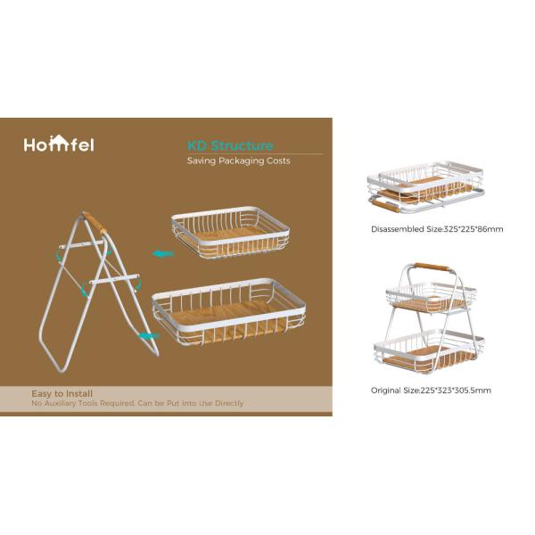 Modern Design Kitchen Organizer Iron Wire Basket For Storing Sundries Countertop