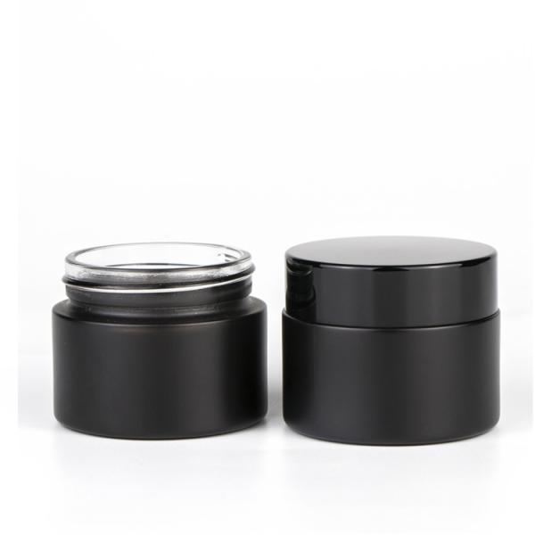 Vintage Frosted Glass Cream Jars , 30ml 50ml Matte Makeup Luxury Black Glass Mason Jars
