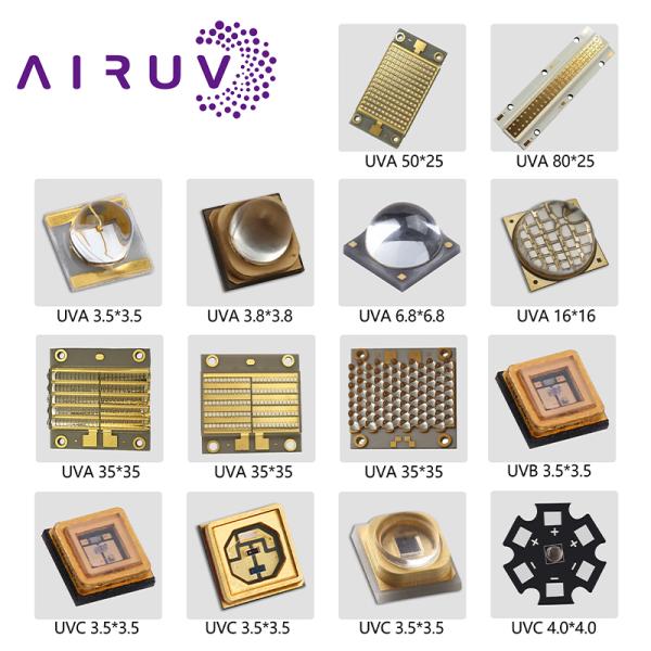 Ультрафиолетовый светодиод 1w 3w 10w 50w 100w 200w 300w Uva Uvb Uvc UV LED чипы