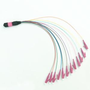 Cabo de fibra ótica multimodo 0.9mm OM4 MPO de 12 fibras à palavra simples do LC