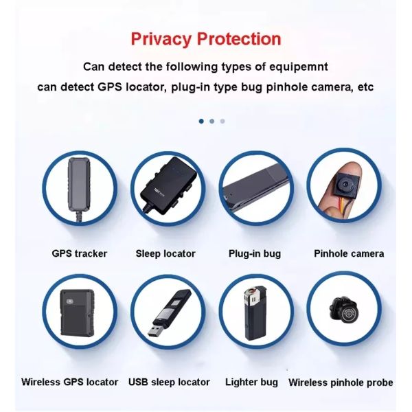 1MHz - 6.5GHz RF Portable K99 Wireless Signal Detector RF Scanner Alarms Built In LION Battery