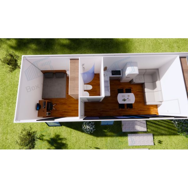 Boxspace 12x3.8m Luxury Prefabricated Container House 2 Bedrooms Design 40ft Movable Container Home With Kitchen And Bathroom