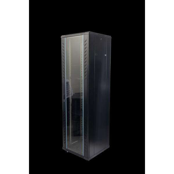 19-inch 19 Inch Network Cabinet Rack 42U Black Network Rack with Toughened Glass Door
