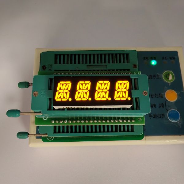 Ultra Bright Yellow 4 Digit 16 Segment Alphanumeric LED Display for Instrument Panel