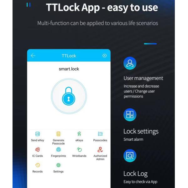 8 языков Нержавеющая ремня Замок Умная дверь Замок Двухсторонняя опциональная