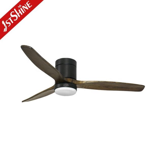 52 polegadas de lâmina de madeira LED iluminação ventilador de teto com controle remoto estilo interruptor