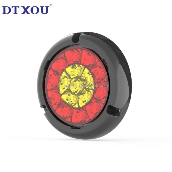 16pcs LED Chips Waterproof Sealing Light for Universal 4 Inch Round Trailer Tail Lights