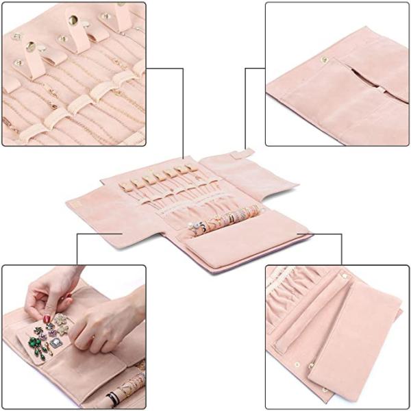 Personalized Travel Jewelry Roll Bag Organizer Case Display Large 20.5x15x2cm