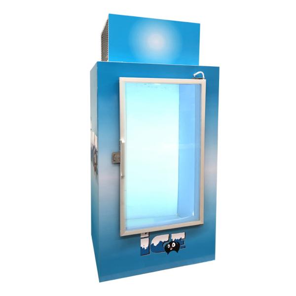 Indoor Commercial Ice Freezer With Top Mount Refrigeration System